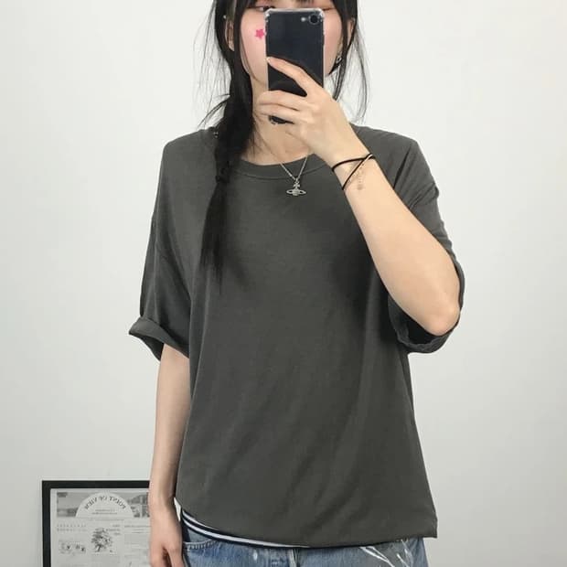 COS Brown Lyocell Blend Tee