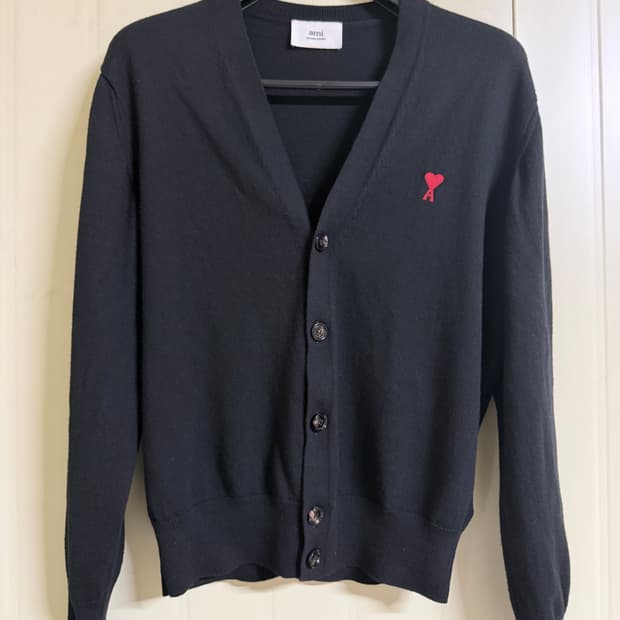 아미 울 가디건 블랙 2xl