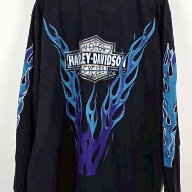 (rep) 빈티지 할리데이비슨 페이딩 롱슬리브bl