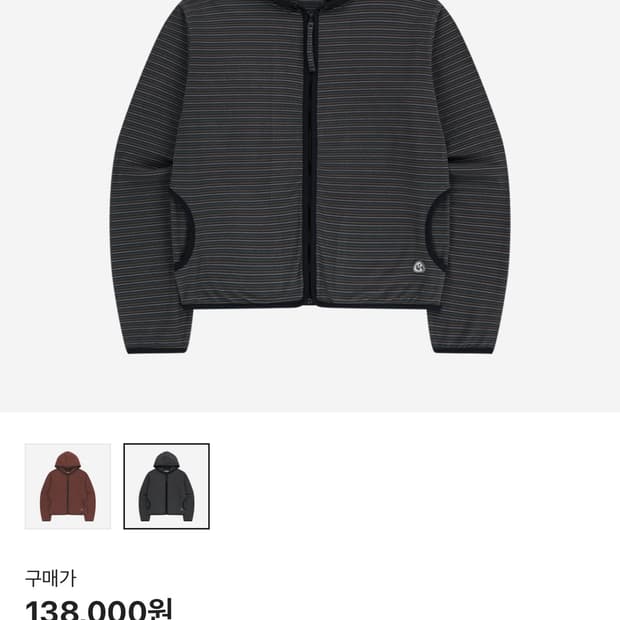 COYSEIO Stripe Fleece Hood Zip-Up Charco
