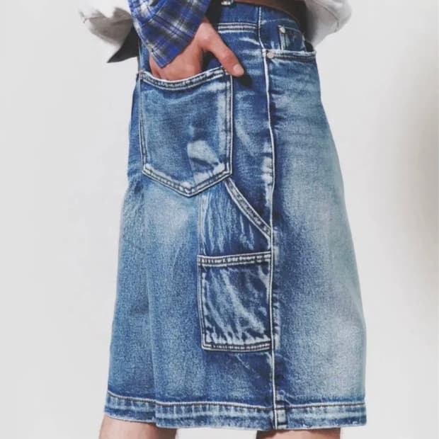 누아클레 카펜터 데님 버뮤다 팬츠