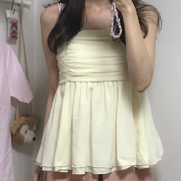 빈티지 로걀 나시 슬리브리스 발레코어 데이트룩 히메갸루 긱시크 고딕