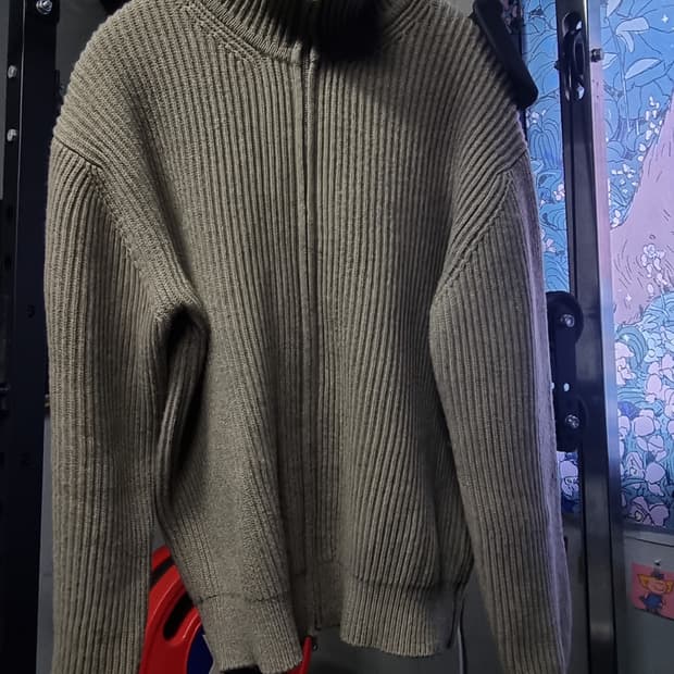 인더로우 풀집업 멜란지카키 3사이즈