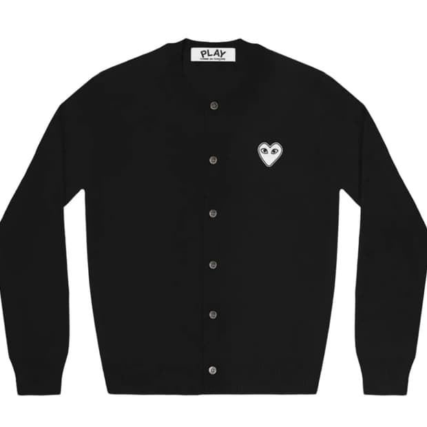 꼼데가르송 화이트하트 가디건 XL