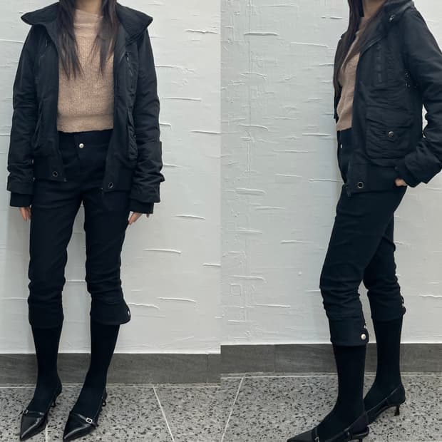 shirred black jumper