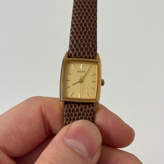 1980s Goldflake Dial Tank Ladies Quartz