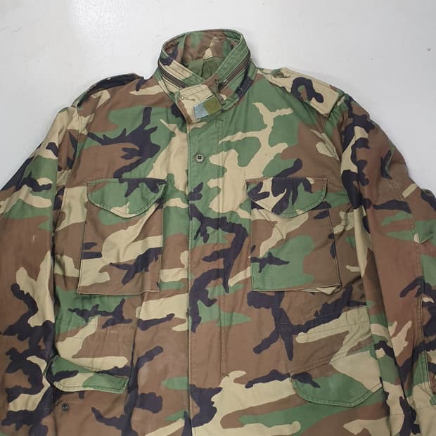 미군 M-65 우드랜드 필드자켓 라지 쇼트