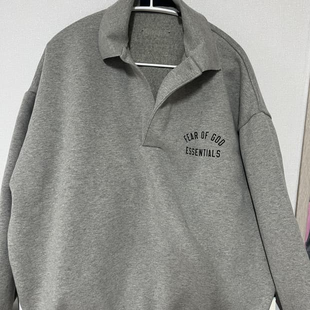 정품) 피어오브갓 에센셜 하프집업 맨투맨 그레이