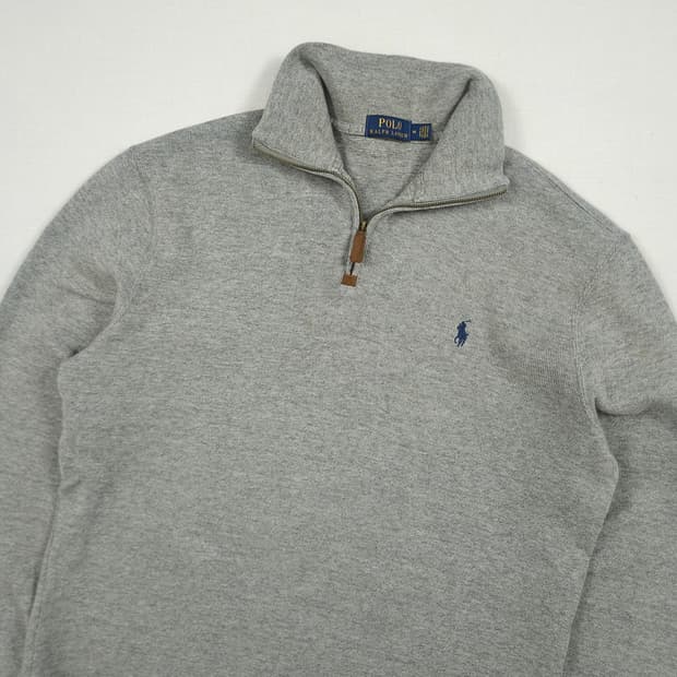 L(100) 폴로 랄프로렌 반집업니트 그레이