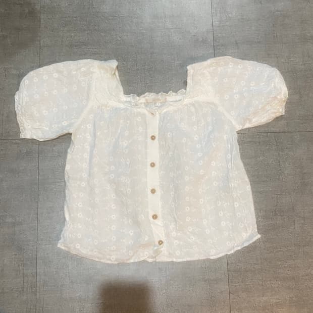 Noceclaup 하구미모리걸 달천깔페어리 플라워 스퀘어 반팔블라우스