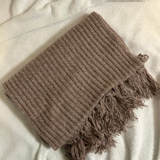 코코아 색감 도톰 머플러 목도리 일본 빈티지 모리걸 모카 브라운