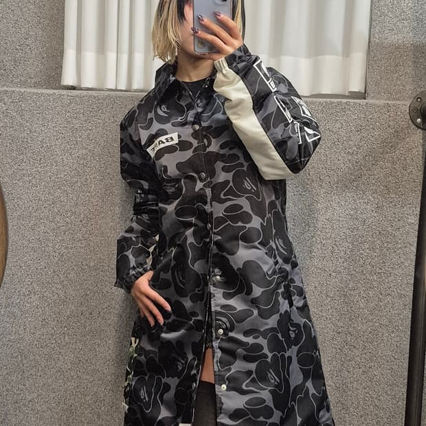 BAPE CAMO BUTTON COAT