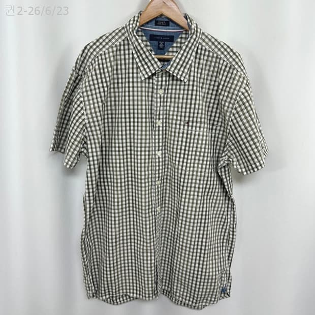 타미힐피거 남자 면100% 반팔 셔츠 남방 빅사이즈 XXL