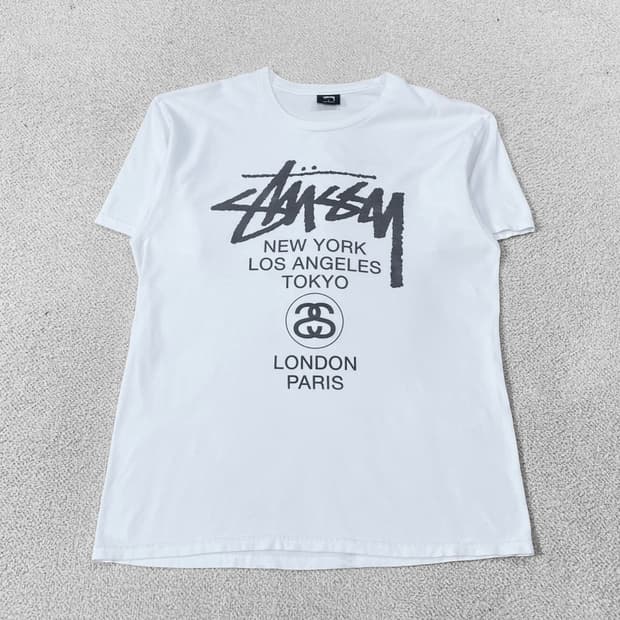스투시 Stussy 월드투어 반팔티 화이트