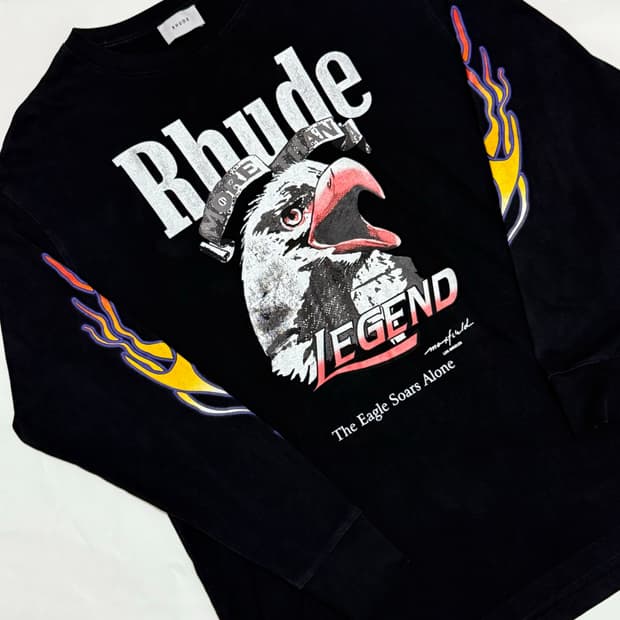 (한정판)RHUDE X Maxfield 플레임이글 롱슬리브 XL