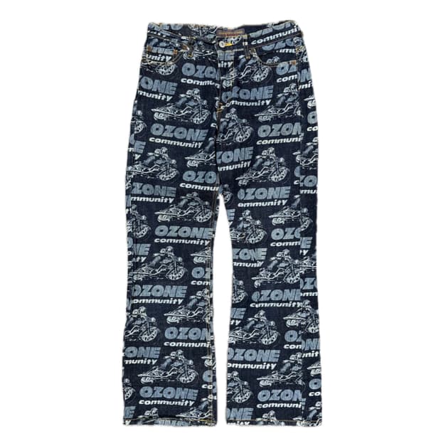 Ozone Community all over printed denim