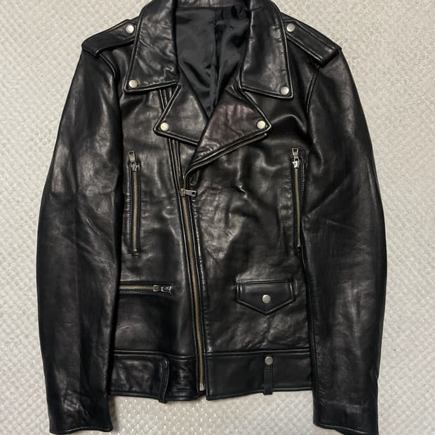 웨스턴 무드 이태리 램스킨 양가죽 클래식 레더 자켓