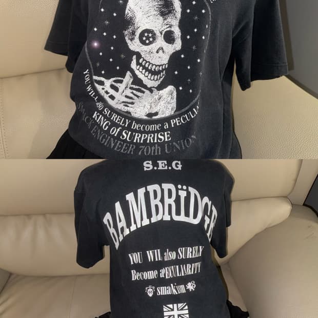skull printing back lettering top