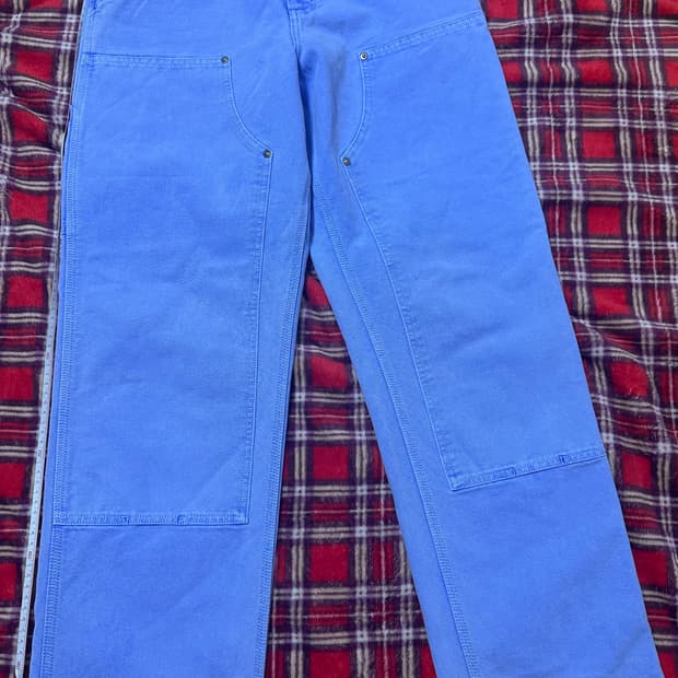 칼하트 시그니처 로고 워싱블루 카고 팬츠