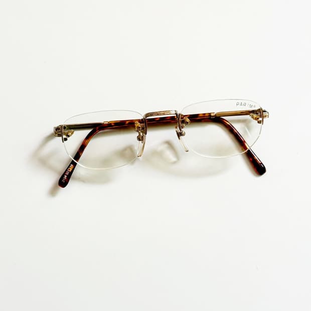 90s PARIM 무테 골드메탈 스퀘어 빈티지 안경