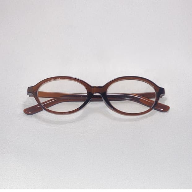 콘오벌 긱시크 뿔테 블루라이트차단안경 브라운