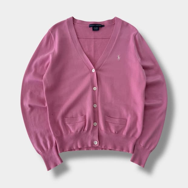 폴로 랄프로렌 루즈핏 핑크 니트 가디건 