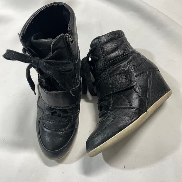 all leather 웨지힐 스니커즈