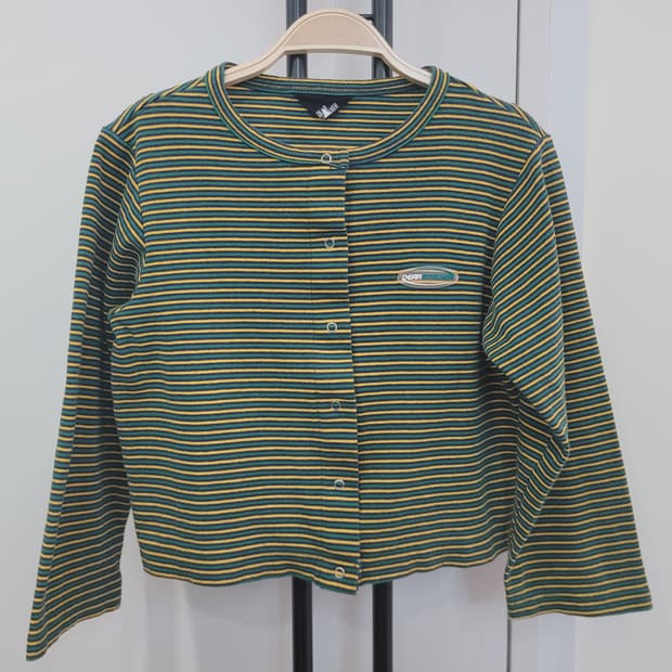 디어스토커 스트라이프 크롭 티셔츠 가디건 55~66