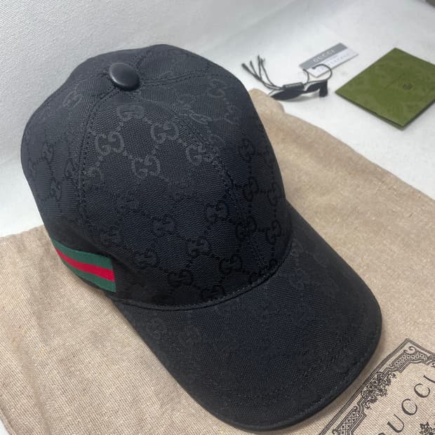 [새상품급,58M] 구찌 웹 GG 모자 볼캡