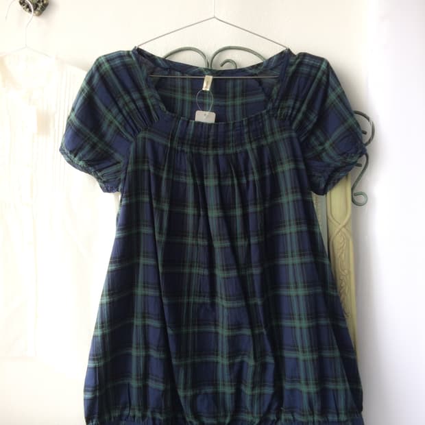 check pattern blouse