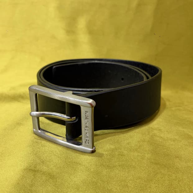 캘빈클라인 사각버클 리얼 레더 벨트
