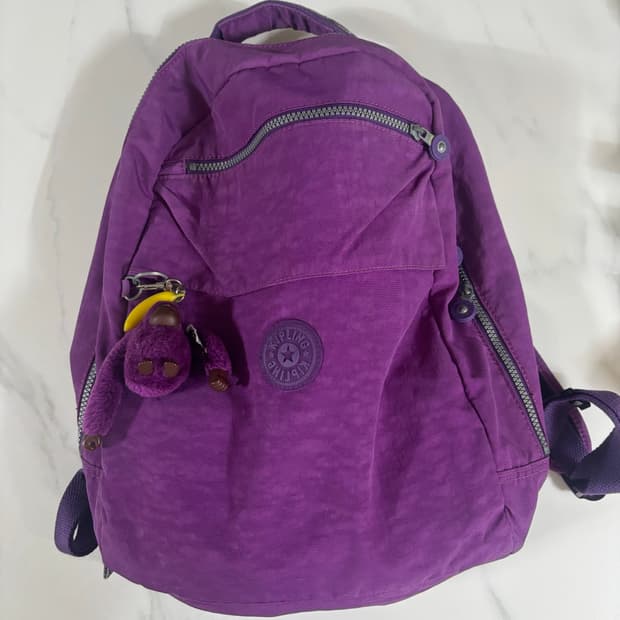 빈티지 키플링 퍼플 백팩