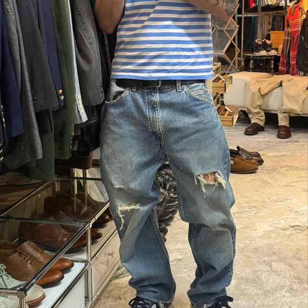 Levis 505 90s USA orange tab 워싱 데님 팬츠
