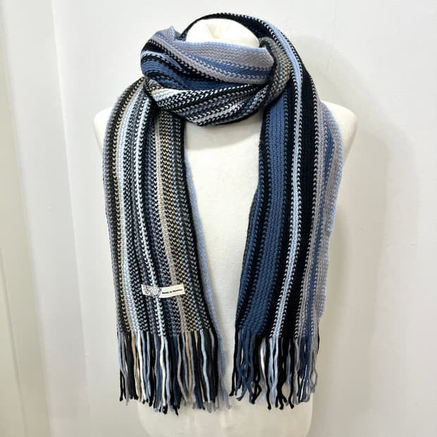 일본 빈티지 모리걸 소라맛 스트라이프 머플러