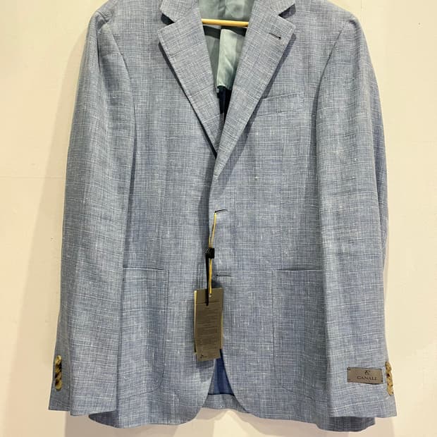 CANALI 남성 리넨 자켓 50R 블루 새제품 현대백화점