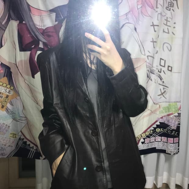 브라운 레더 블레이저