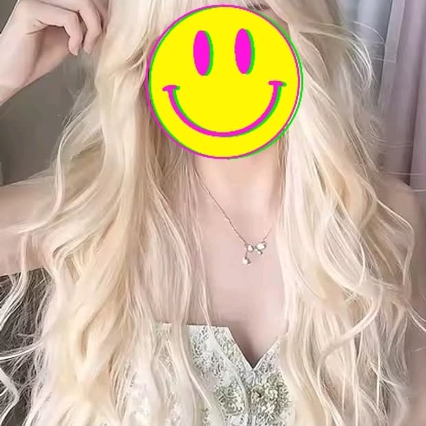 새제품 로즈 골드 26인치 웨이브 앞머리 가발 헤어 통가발