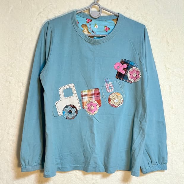 빈티지 패치 맨투맨 키치 긴팔 티셔츠 