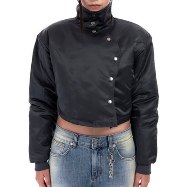 Leey 붐버 자켓 차콜 엘이이와이 WAVE BOMBER JACKET