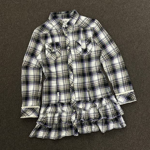 M)COLZA 빈티지 여성 플란넬 레이스 원피스