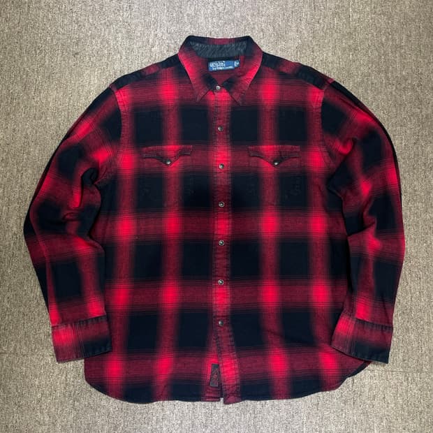 (XL) POLO 폴로 랄프로렌 체크 웨스턴 셔츠
