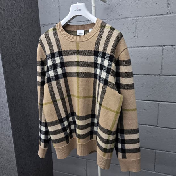 버버리 체크 캐시미어 니트 XL