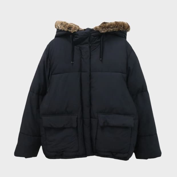 자라 블랙 앞 포켓 패딩 61068