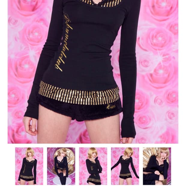 베이비메탈클럽 디스코 프릴탑 블랙 갸루 오네갸루 엔젤넘버555