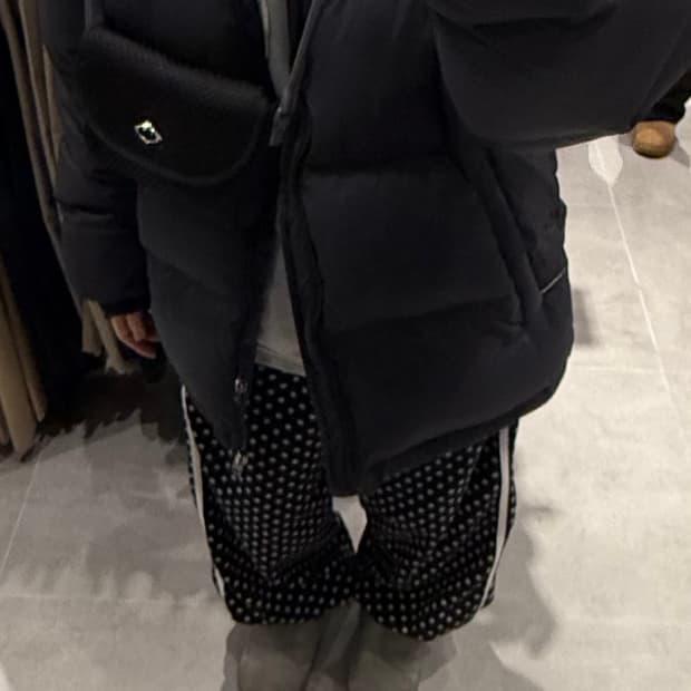 빈티지 도트 후리스 바지