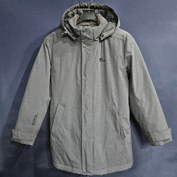 네파 고어텍스 그레이 남성 100 구스다운 롱패딩 