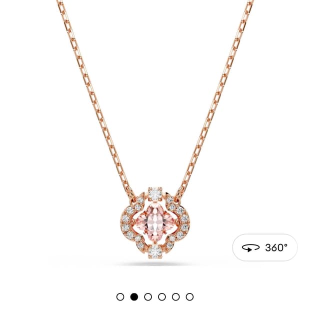 정가20만 새상품)스와로브스키 una네크리스 로즈골드