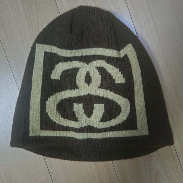 스투시 SS 링크 스컬캡 비니 브라운