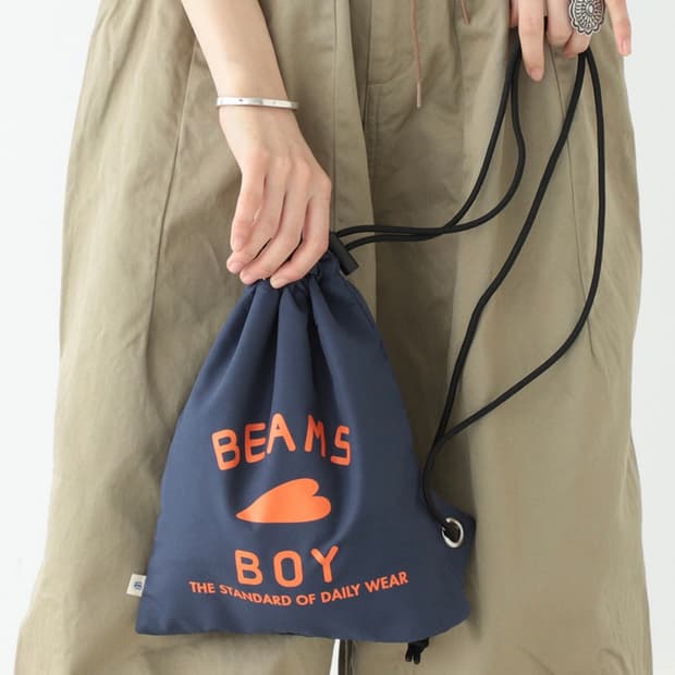 [BEAMS BOY] 빔즈보이 로고 쇼퍼 드로우스트링 숄더백