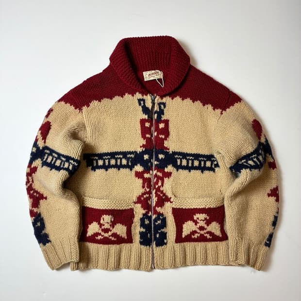 BURDEN 80's 헤비 울 니트 코위찬 가디건 PN8304